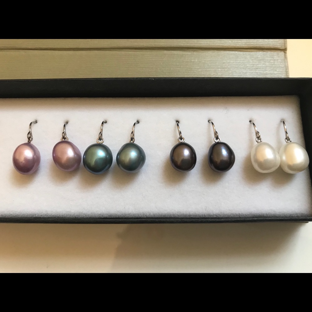 Honora dangling pearl earrings (set of 4)